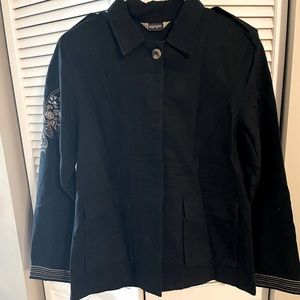 Black Jean Jacket with Beautiful Embroidery